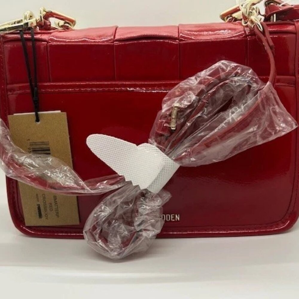 Steve Madden Matters Woven Crossbody Red